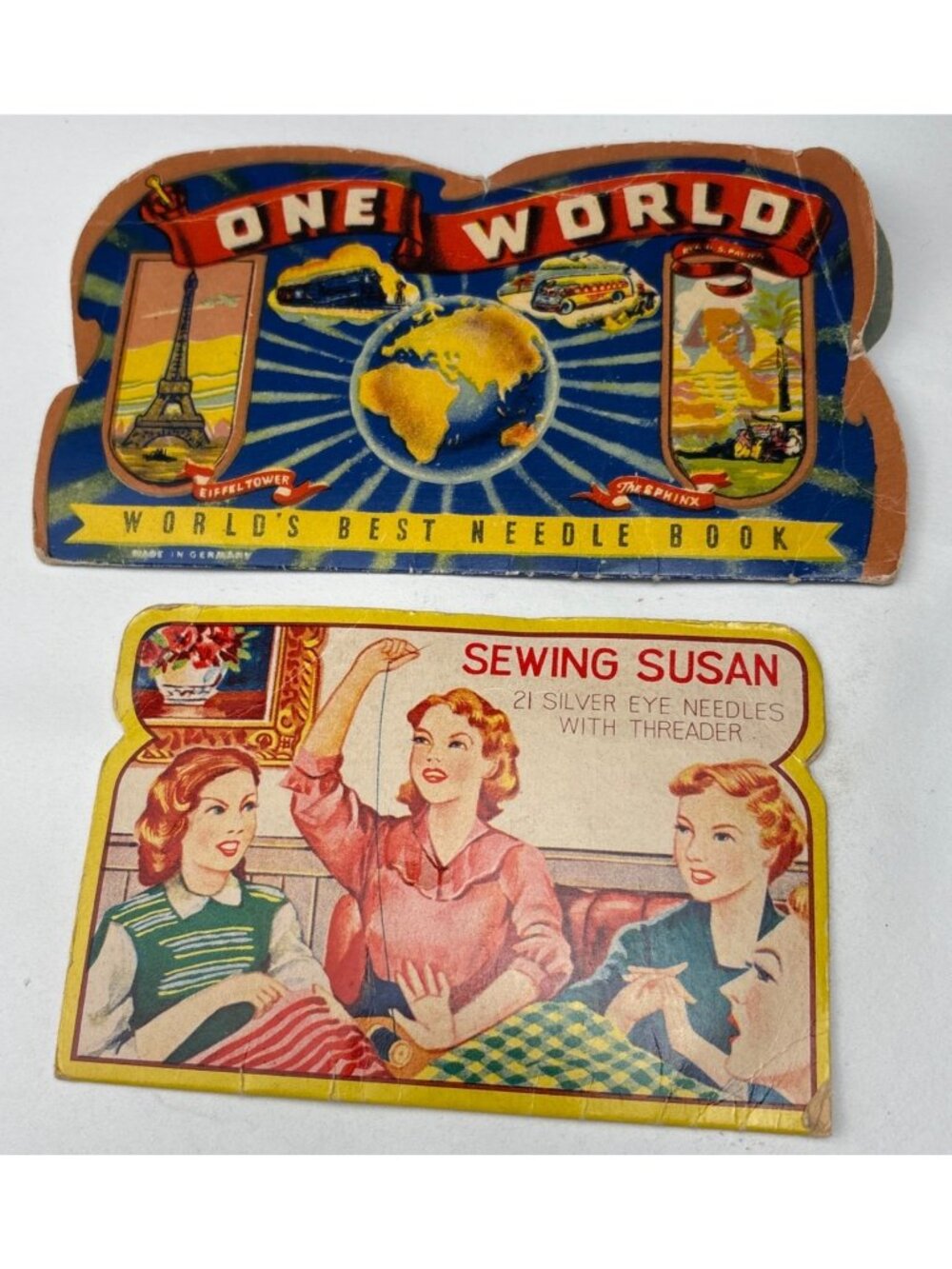 One World & Sewing Susan Needle Sets Vintage Collectibles Germany & Japan 1960s